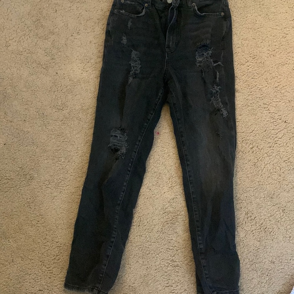 Black Baggy Ripped urban jeans